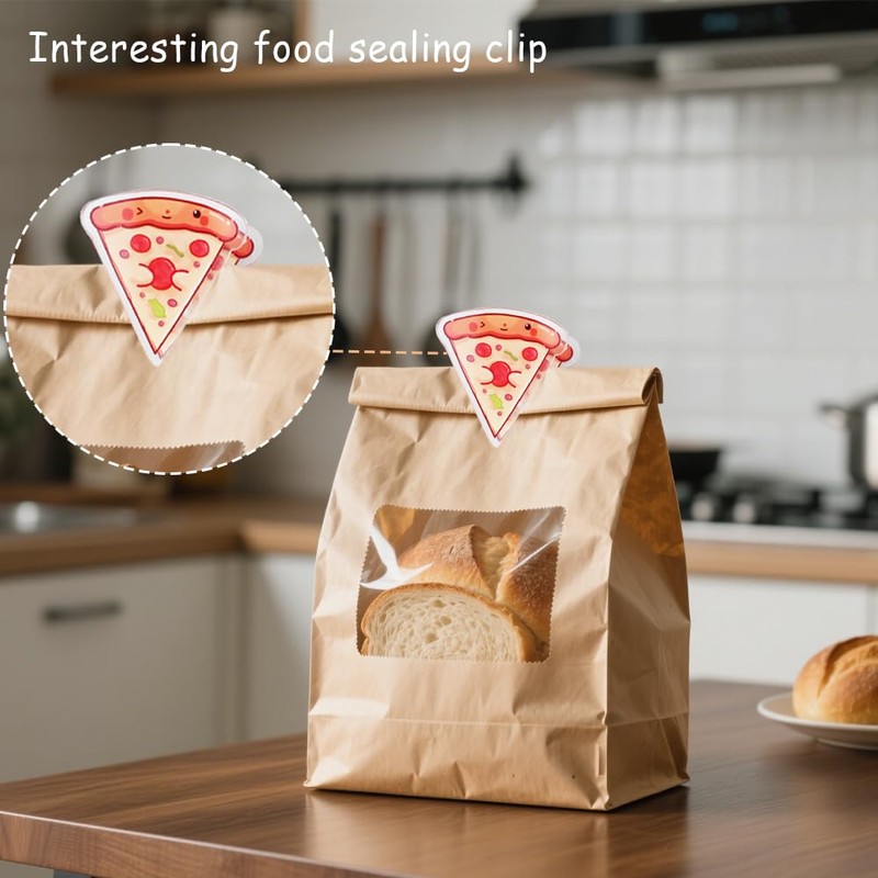 12 PCS Pizza Shaped Chip Clips for Food Storage, Funny