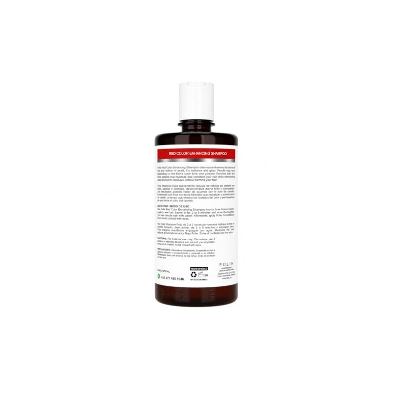Shampoo Matizador Rojo 300ml Cabello Rojo, Naranja Folie Profesional
