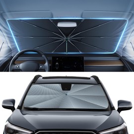 Autorder Windshield Sun Shade Umbrella for 2022-2025 Toyota Corolla Cross Accessories,Upgraded Ice Crystal Material,Easy Setup Umbrella Sunshade for Car Windshield,100% Sun Blocking