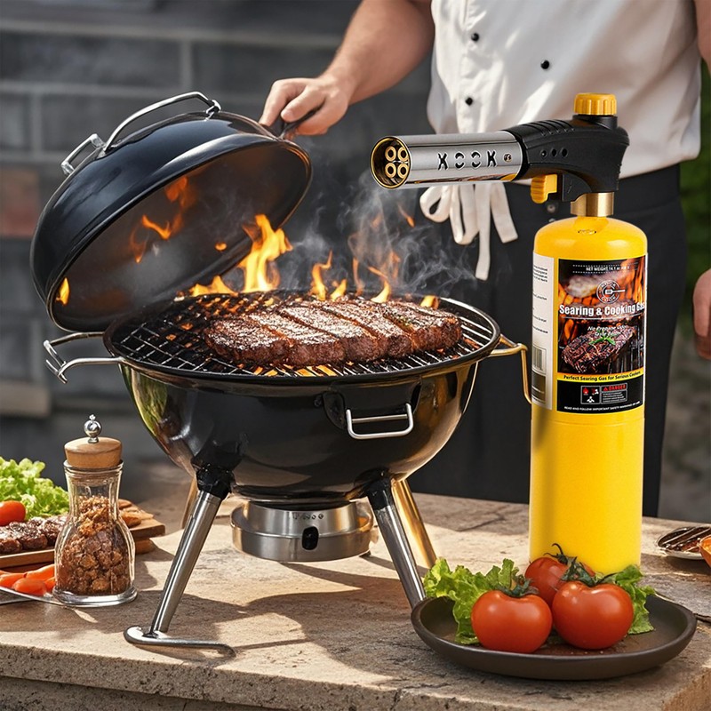 KOOKCOOK Propane Torch Head Kit with 2x MAPP Gas Tank,4-Flame