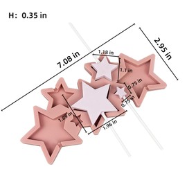 EDUEE Star Lollipop Molds 2 pcs Silicone Chocolate Lolly Mold 7 Cavity Lollipop Candy Sucker Molds with 25 Lollipop Sticks(Star Size 2in 1.2in 0.75in)