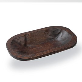 Kiwi Homie 9.06" Rectangular Decorative Bowl, Handicrafted Wooden Bowl, Vintage Wood Dough Bowl, Centerpiece Wood Bowl Dining Table for Serving Candy, Nuts, Fruits or Decor Gift - Brown