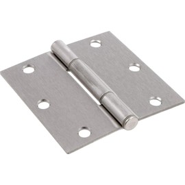 Hardware Essentials 854325 Square Corner Satin Nickel Squeak-Proof Door Hinges 3-1/2" (5 Pack)