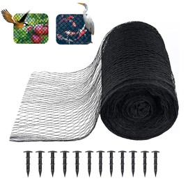 mychoiii Koi Pond Netting Kit 28 x 30 ft,Black Pond Netting for Koi Ponds Heavy Duty Woven Pond Net for Leaves Reusable Pool Protective Cover Netting Protecting Koi Fish from Birds, Cats and Predators