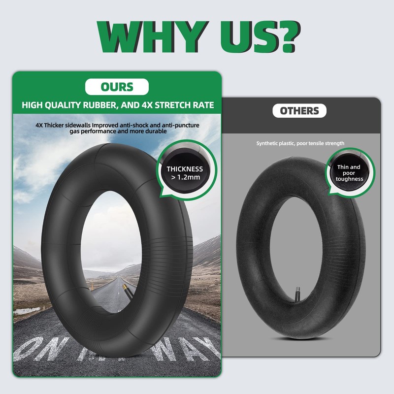LAXEEM 2Pack 15x6.00-6" Inner Tubes with TR87 Angled Valve Stem