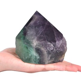 Natural Green Purple Fluorite Crystal Wand Irregular Quartz Column 2.2-2.8 Lbs