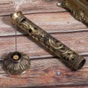 Incense Burner Bronze Tone Dragon Phoenix Relief Craft Ornaments Tea