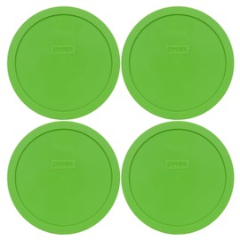 Pyrex 7402-PC Green Round 6/7 Cup Plastic Storage Lid, Made in USA - 4 Pack
