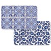 First Dawn Wipe-Clean Reversible Decofoam Placemats, Shades of Blue, Set
