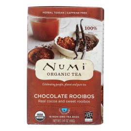 UD_Numi Organic Chocolate Rooibos Herbal Tea Case of 6-16 Bag Premium Tea Drinks