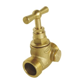 SOMATHERM FOR YOU - Shut-off valve with double bleed screw Male MM20 / 27 - Head Stem - in raw brass
