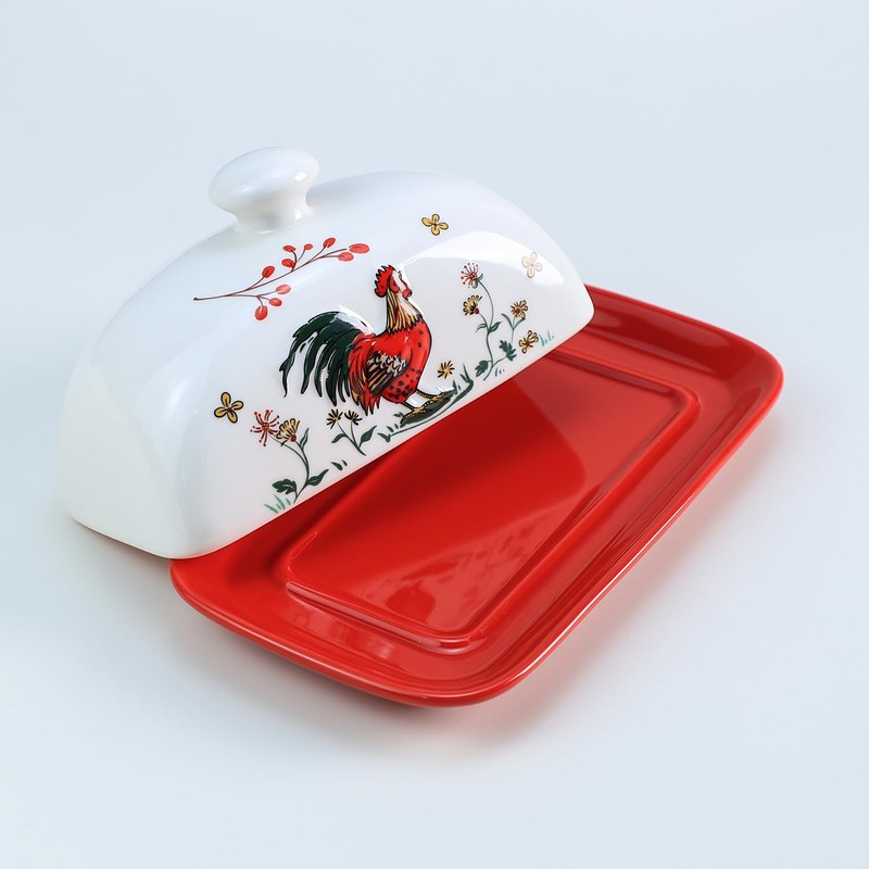 Bicuzat Ceramic Butter Dish with Lid Butter Keeper Butter Plate