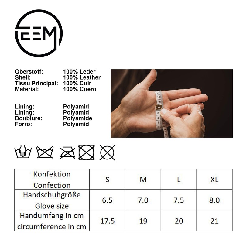 EEM Ladies Soft Italian Leather Gloves Soft Fleece Lined Three