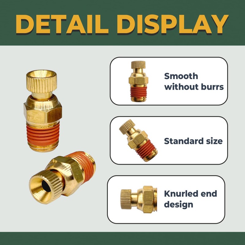Air Compressor Tank Drain Cock, LIONMAX 1/4'' NPT Brass Tank
