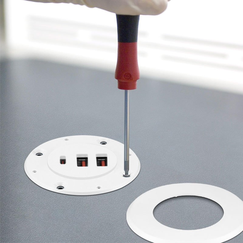 amangul Office Charging Solution Embedded USB with Splitter Round Desk