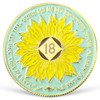 Sunflower 18 Year NA Medallion NA AA Sobriety Coin with