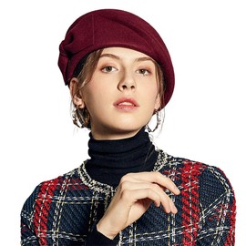 Women's Stewardess Hat with Bowknot – Vintage Elegant Wool Felt Beret Style for Weddings,Tea Party,Church & Cocktail Hats