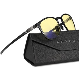 ANYLUV Blue-Light-Blocking Glasses Blue-Light-Glasses Men: Blue Light Glasses for Men Carbon Fiber Temples Lightweight Gaming