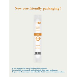 25 pcs Half Moon Professional Nail Files Set for Natural Or Artificial Nails Acrylic Tips Gel 120/150 grit Double-Sided Emery Board Manicure and Pedicure Tools