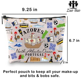 Zuo Bao Azores Islands Cosmetic Bag Pico Island Portugal Gift Atlantic Ocean Makeup Bag Azorean Travel Gift Azores Gifts, AZORES