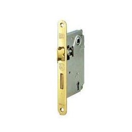 Lock AGB Center Entrance 50 Front 22 Brass Shiny Round Edge Central Lock with Chain and Keyhole