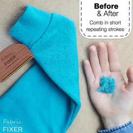 Cashmere Pill Remover Comb with Cedar Wood Handle - Sweater Fuzz Comb & Wool Pilling Remover for Delicate Clothing, Fabrics, Furniture, Sheets by Fabric Fixer