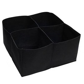 JIUJ Rectangular Raised Beds for Garden Grow Bed Large Planting Bag Raised Planter Container Square Divided Garden Bed 4 Grids Fabric Grow Bags for Multi Vegetables Flowers Garden Black 2mm thick