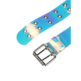 Allegra K Womens Clear Waist Belts, Plus Size Grommet Transparent Pin Buckle Belt for Jeans Dresses Shorts 58-100cm/22.83-39.37" Colorful