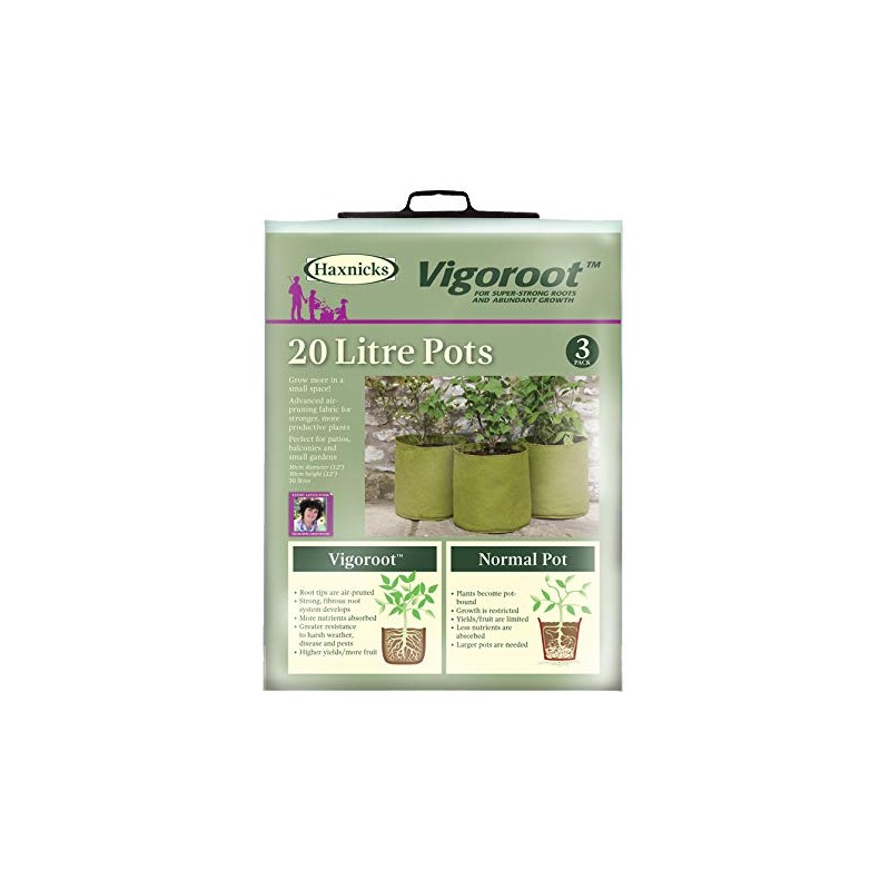Haxnicks VIG110101 20 Liter Vigo Root Pots, Green, 20 L