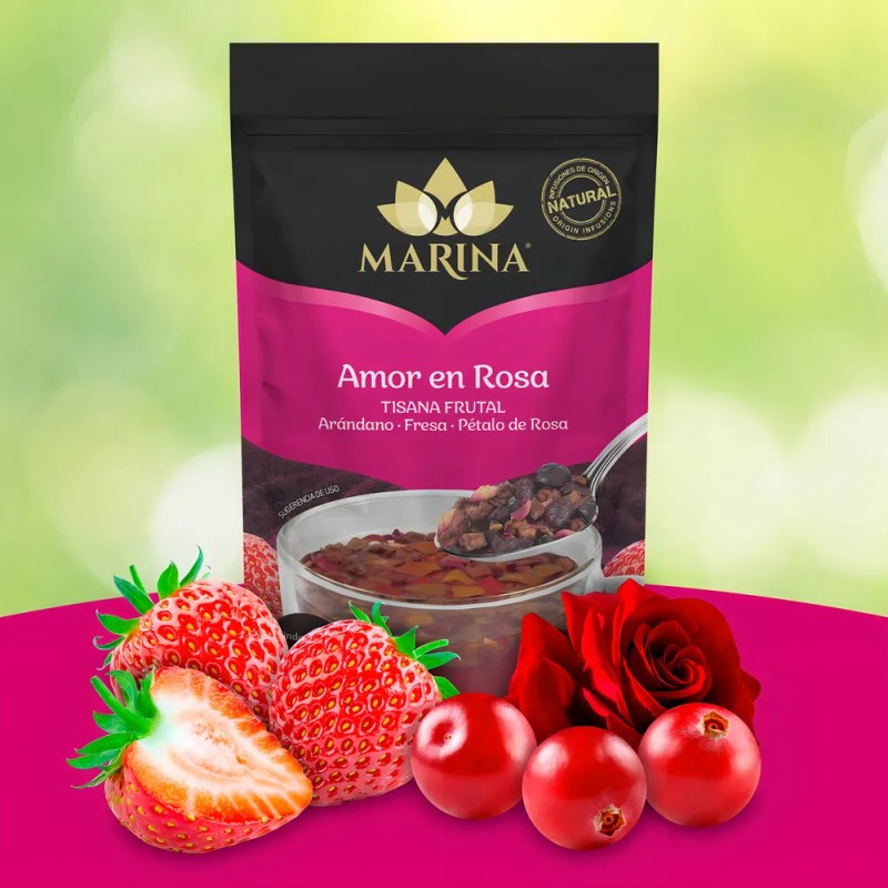 Tisana Frutal Marina Amor En Rosa 500g con Arándano y
