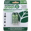 Ultralast ULGED2AAA AAA Green Precharged Ready-to-Use Rechargeable Batteries