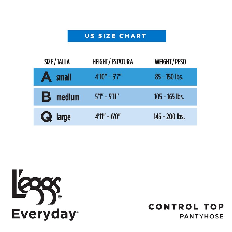 L'eggs Everyday Control Top Sheer Toe Pantyhose for All Day