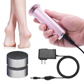 Dr.Pedi Electric Callus Remover for Feet Speed Adjustable Electric Foot File with 60pcs Replacement Sandpaper Discs Pro Pedicure Foot Filer Dead Dry Hard Skin Calluses Foot Grinder Pink