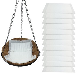 Self Watering Liners for Hanging Plants Basket,10 X 14” Plant Basket Insert Watering Devices Coconut Liner Auto Watering Mat for Outdoor Window Box Pot 12Pack (12, White)