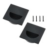 Geesatis 2 Pcs Recessed Door Handles Finger Pulls Handles Cabinet