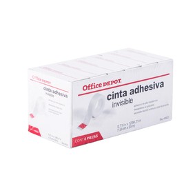 Office Depot | Cinta Adhesiva | Diurex de 33 m x 1.8 cm | Set de 6 diurex transparente | Unión invisible cinta adhesiva transparente de 18 mm x33 m