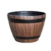 Tumnea Flower pot, resin planter, wooden barrel imitation flower pot,