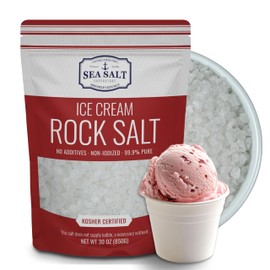 Rock Salt for Ice Cream Making, Universally Compatible Coarse and Non-Iodized Salt for All Ice Cream Maker, 30 oz Bag