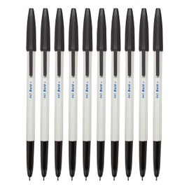 45BoldMed Ballpoint Pens, BLACK, Medium Point (1.0mm), Pack of 10, Smooth Ball Pens, Perfect for School Office Home Business Use, iZOFAX Black Ball Pen