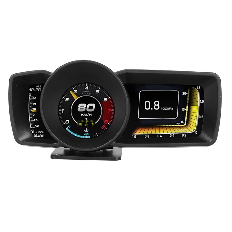 Car HUD OBDII GPS 3 LCD Screen Overspeed Alarm Multifunction
