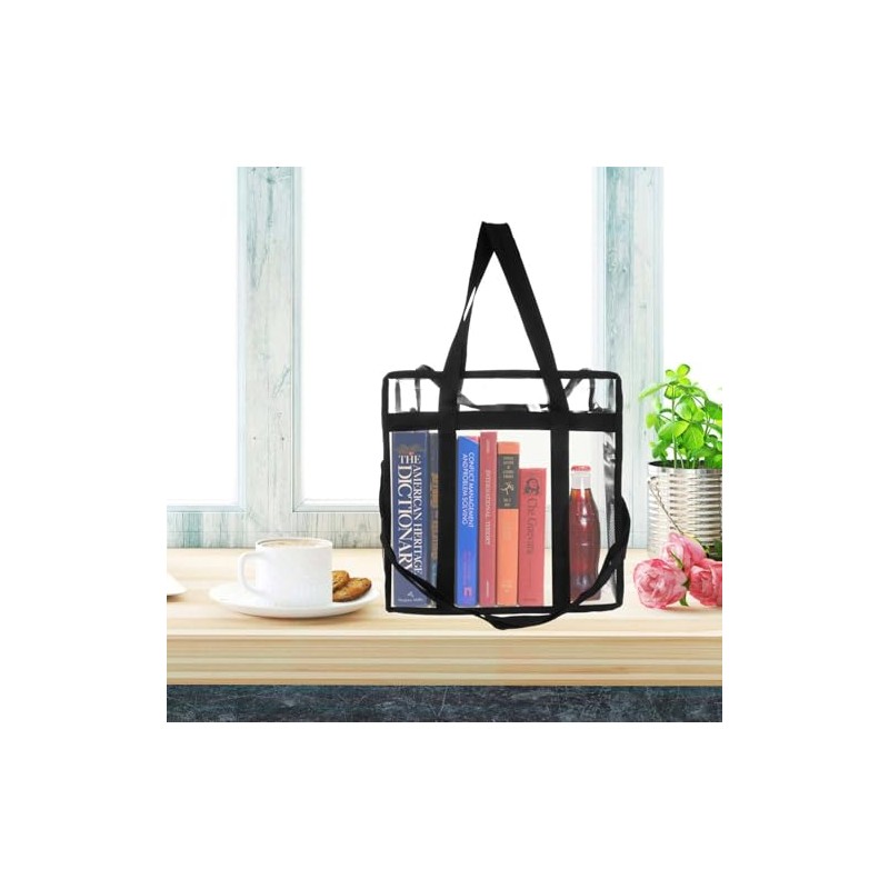 ifundom Bolso de Hombro Transparente Negro de Pvc y Multifuncional