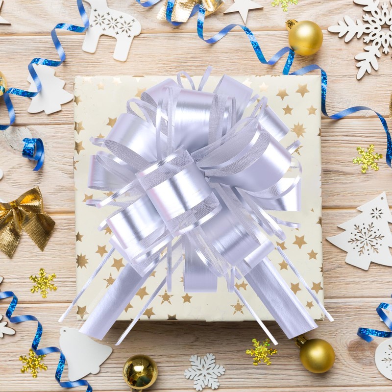 6 Pieces Big Pull Bow Gift Wrapping,6 inches, Pull Bow
