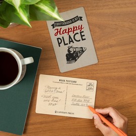 Chattanooga, Tennessee, Chattanooga Is My Happy Place (4x6 Birch Wood Postcards, 2-Pack Stationary, Rustic Home Wall Decor)