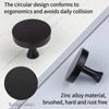 GAOFULE 10 Pack Black Round Modern Minimalist Kitchen Handles Single