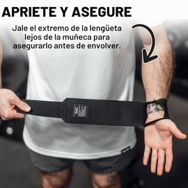 TuffWraps - Muñequeras de 16 pulgadas: sin trabillas para el pulgar, muñequeras de gimnasio de calidad para levantamiento de pesas, prensa de banco, l