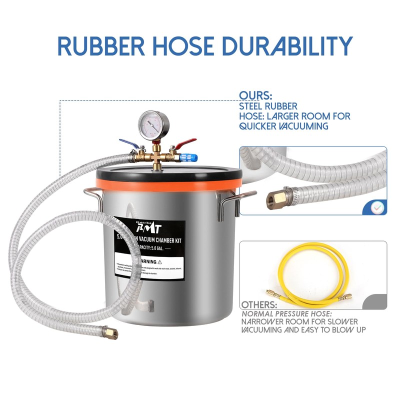 PB Motor Tech 5 Gallon Vacuum Chamber Kit with 4.5