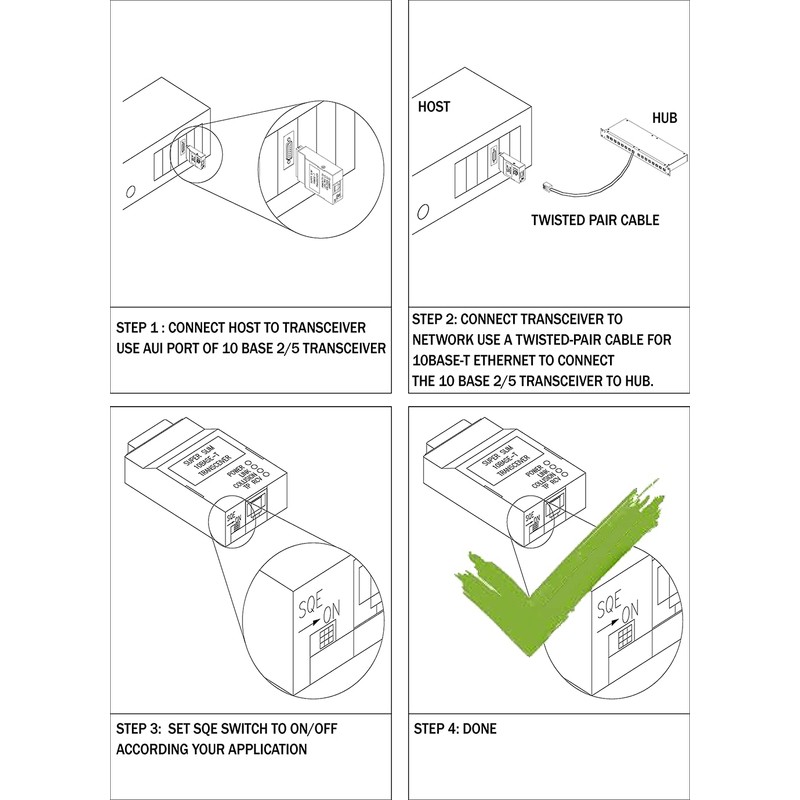 10Base-T RJ45 to 10Base-5 DB15M AUI Type Media Converter |