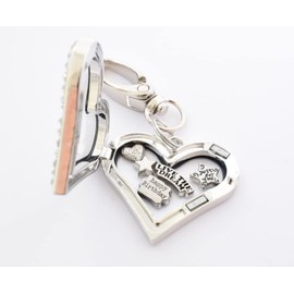 Happy Birthday Heart Locket Keyring. Diamonte Heart Handbag Charm Jewellery Gift. Daughter, sister friend Key chain.