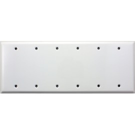 Stamped Steel Smooth White 6 Gang Blank Switch Plate