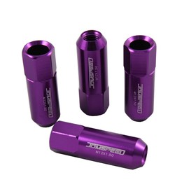JDMSPEED Purple 60MM Aluminum Extended Tuner Lug Nuts Replacement for Wheel Rims M12X1.5 20PCS